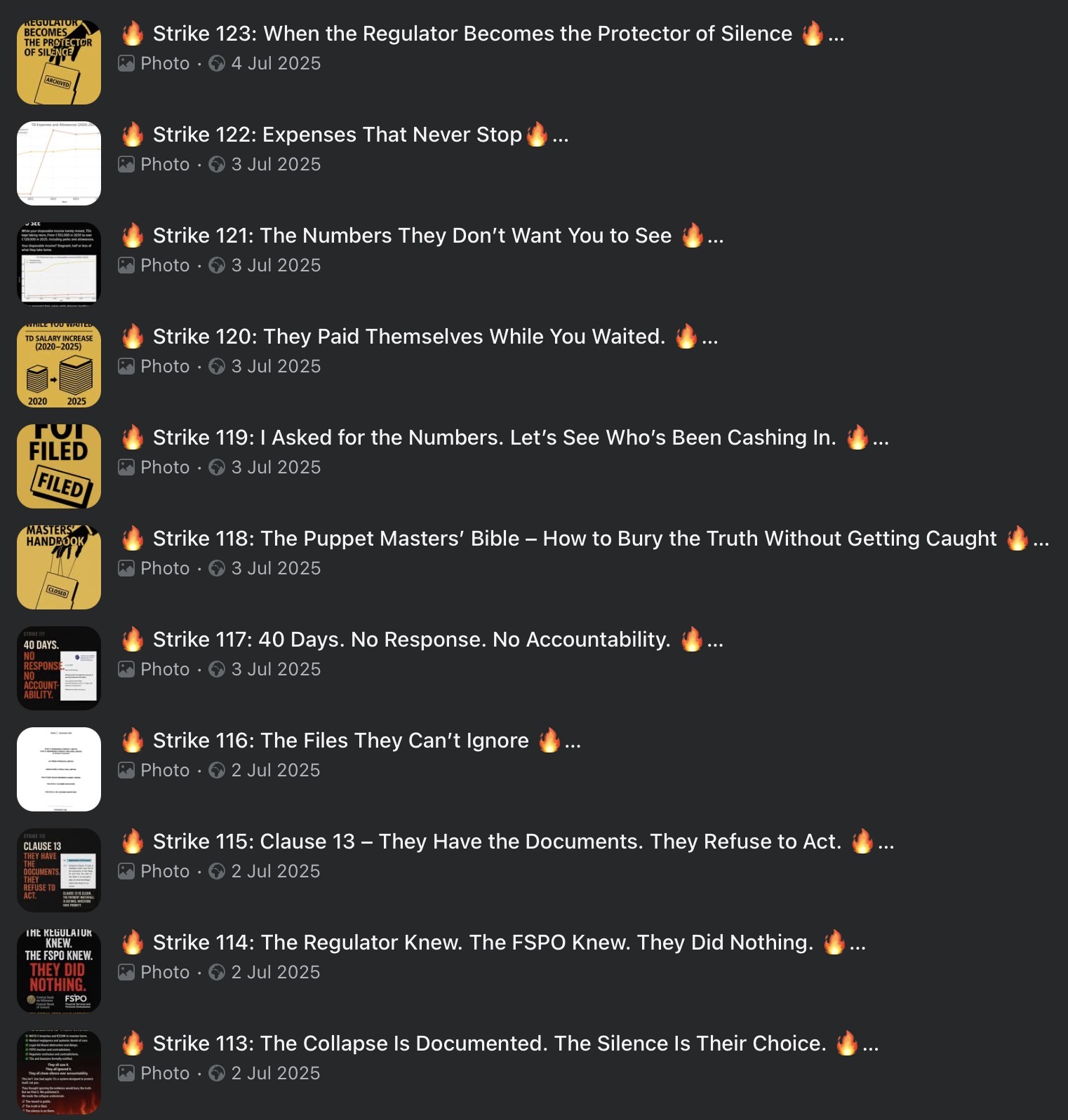 Preview of Strike Archive — Strikes 113–123
