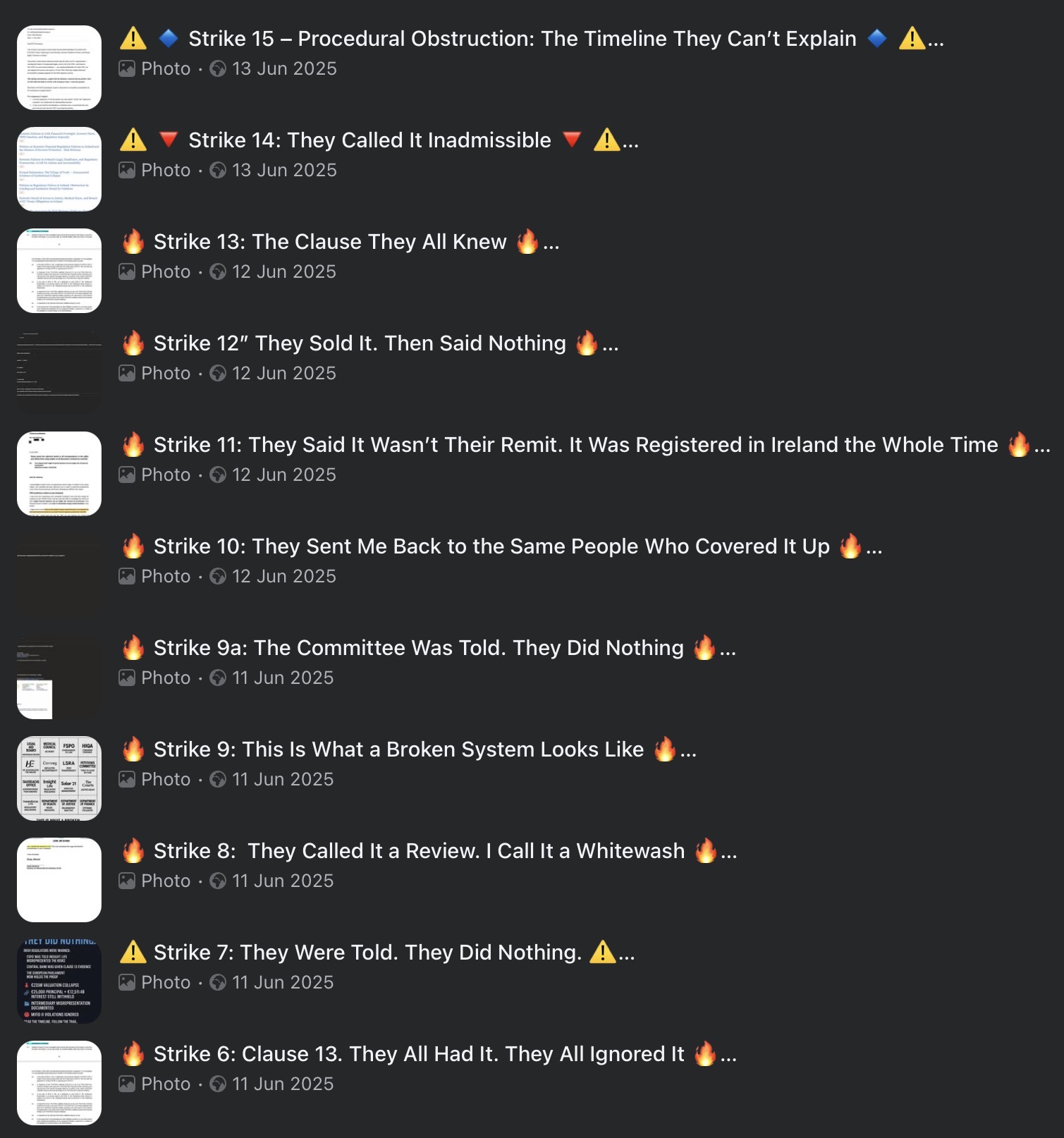 Preview of Strike Archive — Strikes 006–015