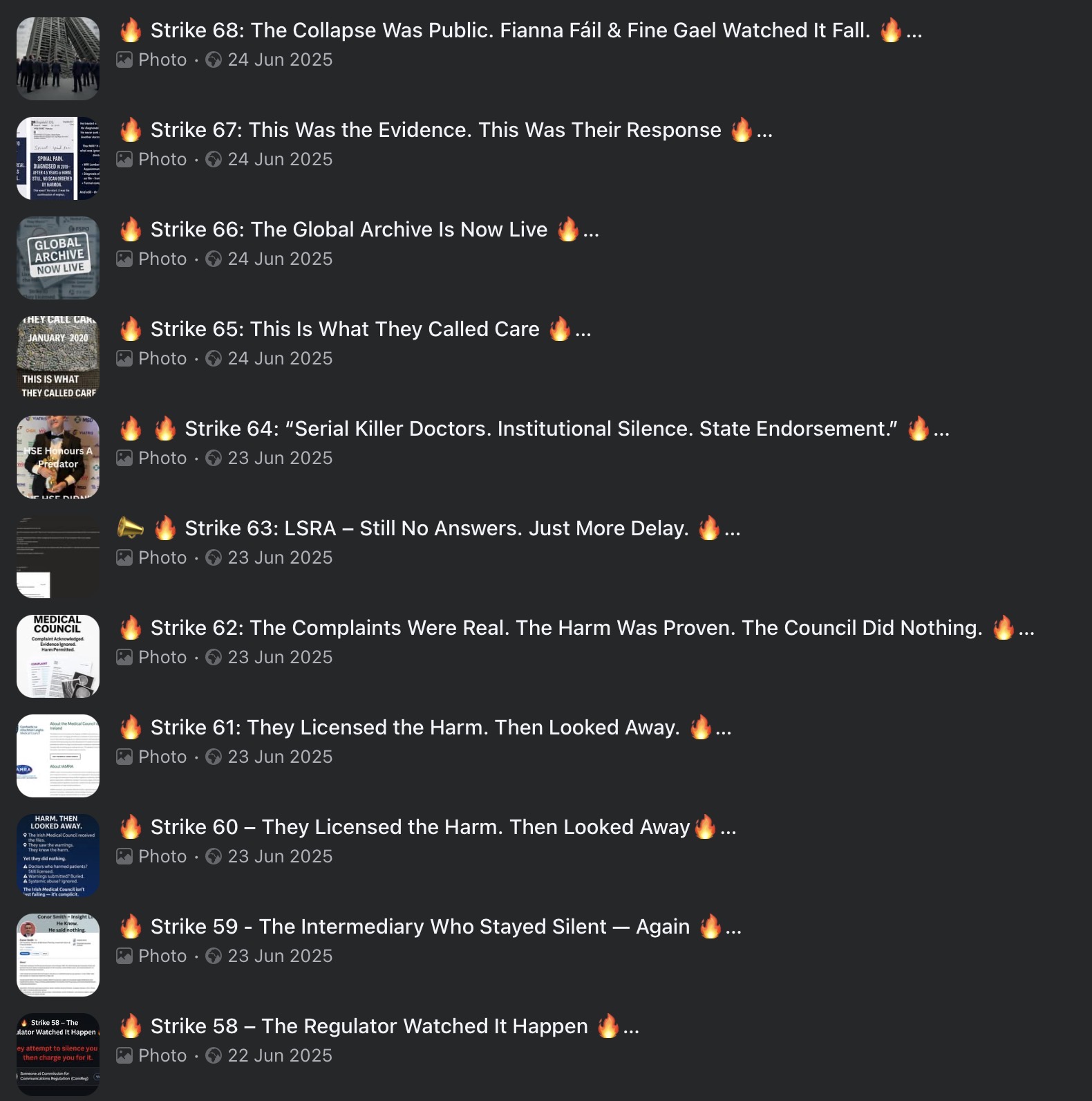Preview of Strike Archive — Strikes 058–068