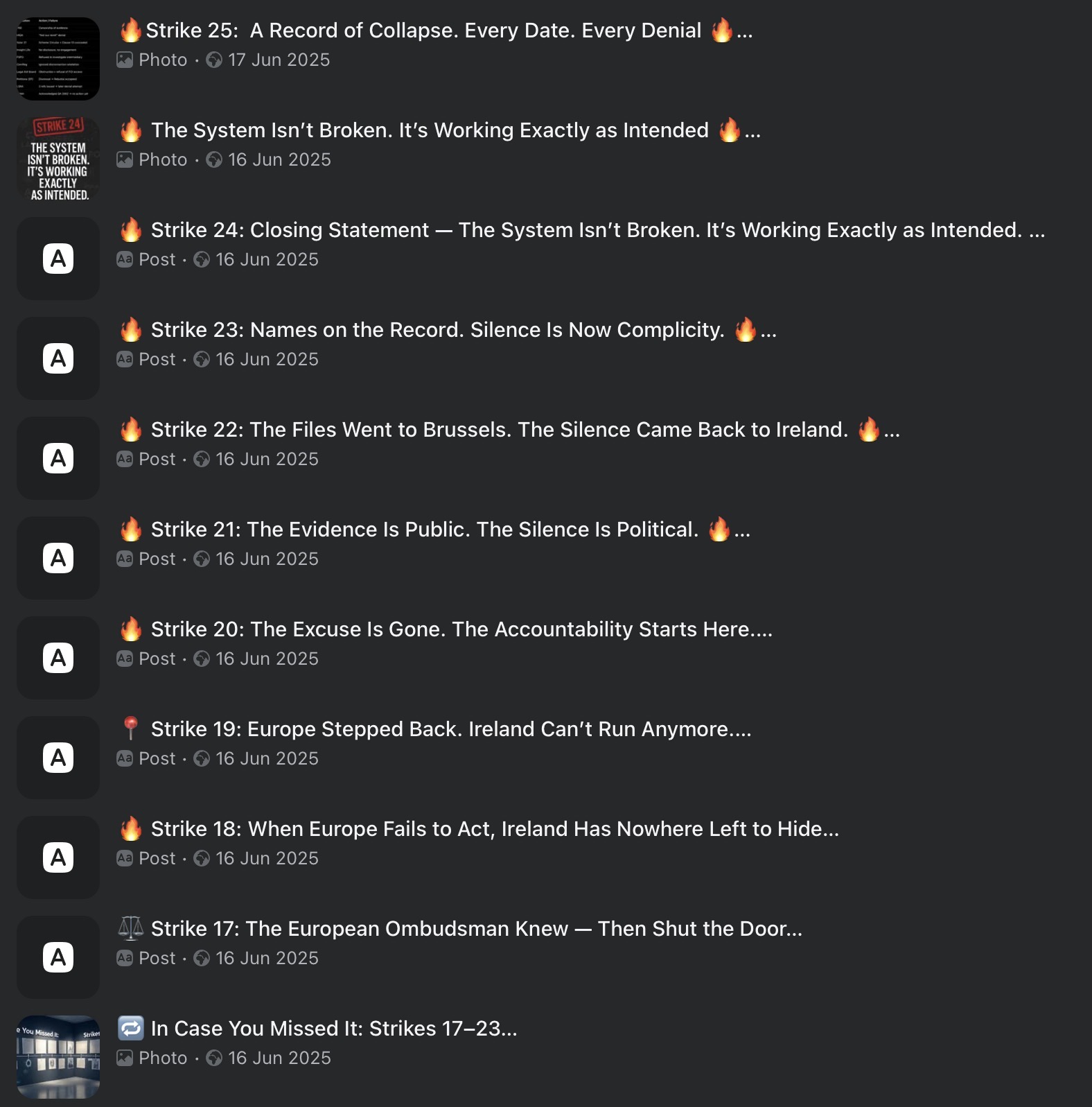 Preview of Strike Archive — Strikes 17–25